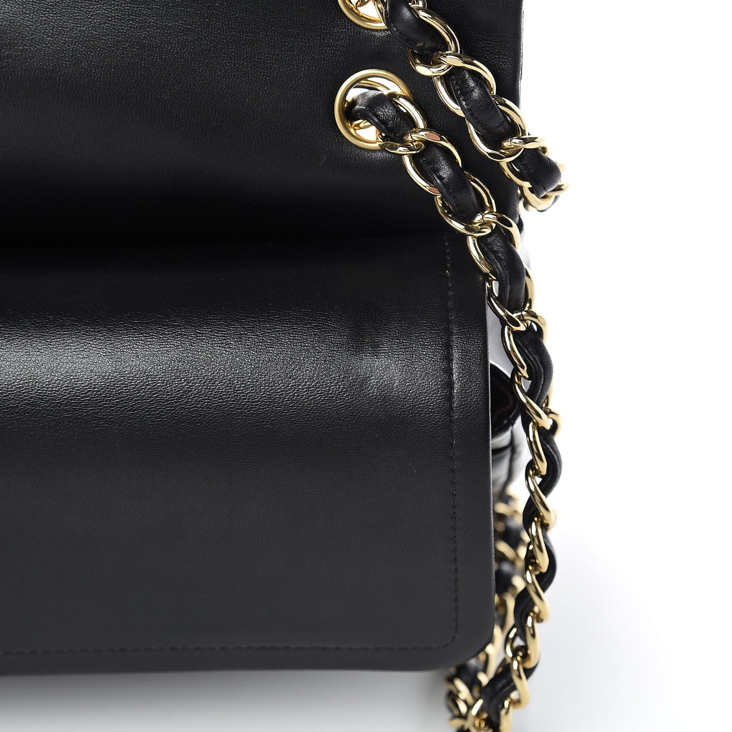 Lambskin Quilted Jumbo Double Flap Black