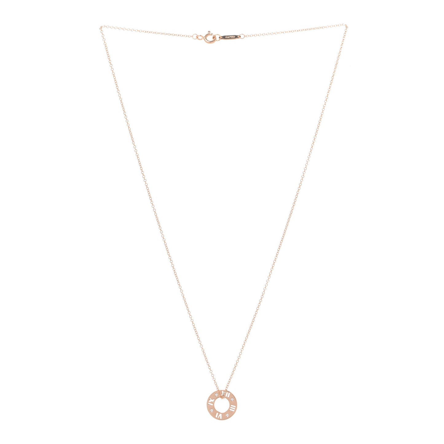18K Rose Gold Diamond Atlas Pierced Pendant Necklace