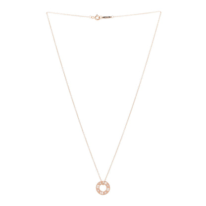 Tiffany 18K Rose Gold Diamond Atlas Pierced Pendant Necklace 4 of 8