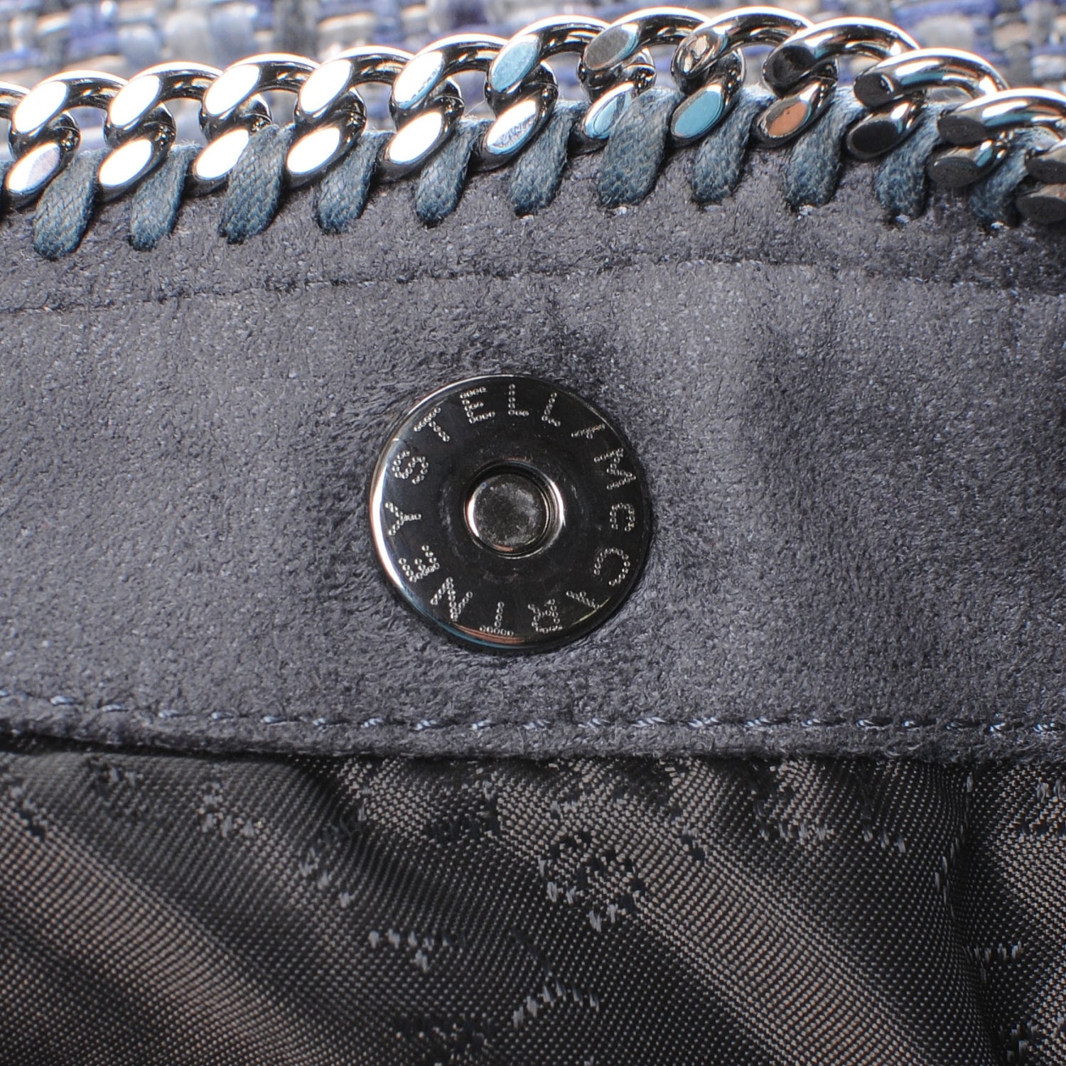 Stella McCartney Woven Boucle Fold Over Falabella Clutch Blue 8 of 9