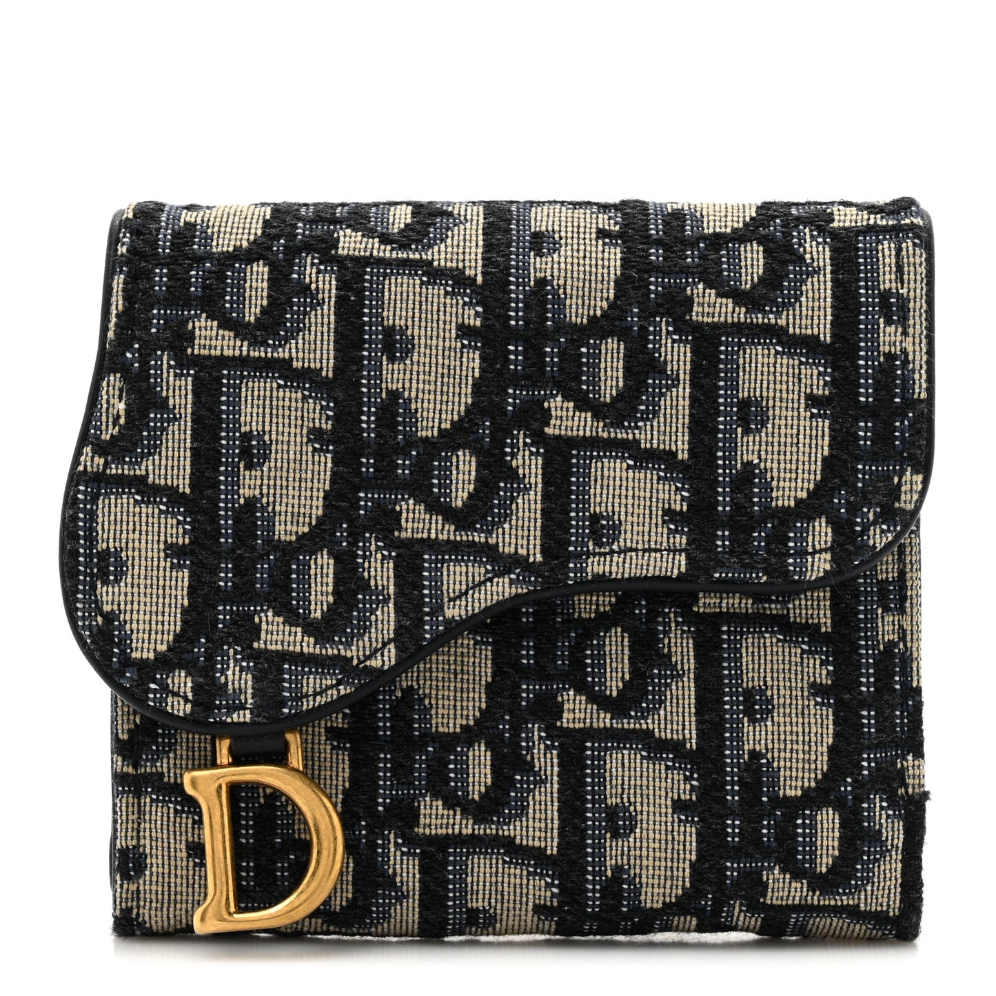 Oblique Saddle Lotus Wallet Blue