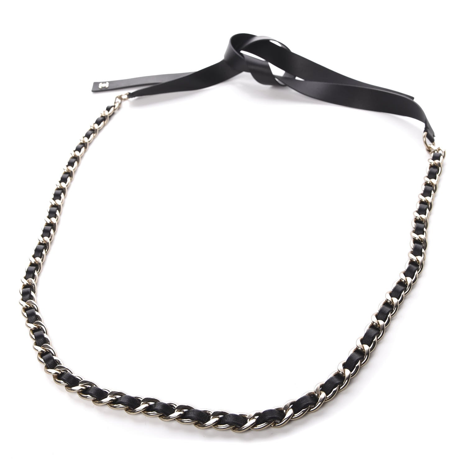 Chanel Lambskin Chain CC Bow Belt M Black Gold 2 of 5