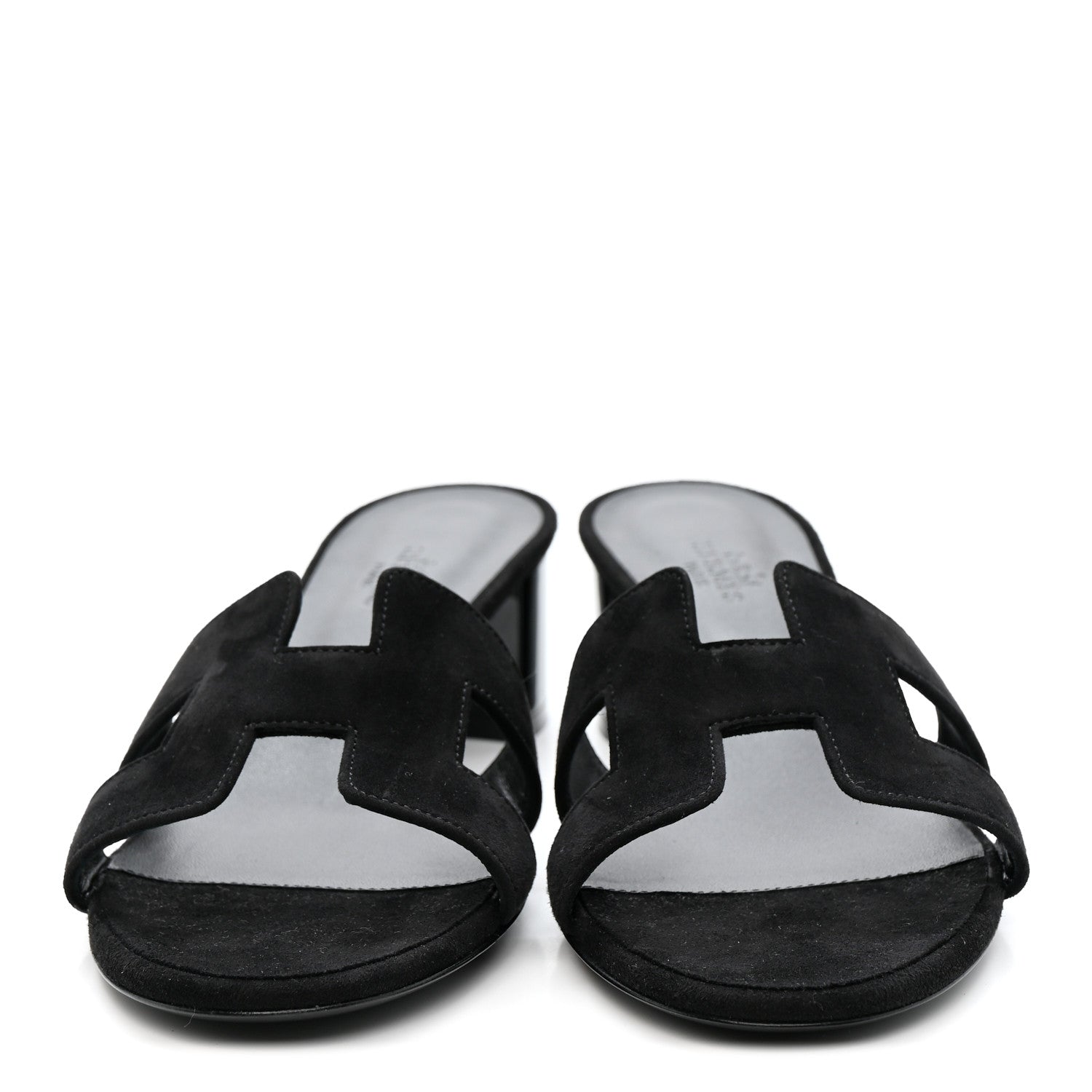 Hermes Suede Goatskin Oasis Sandals 38.5 Black 3 of 9