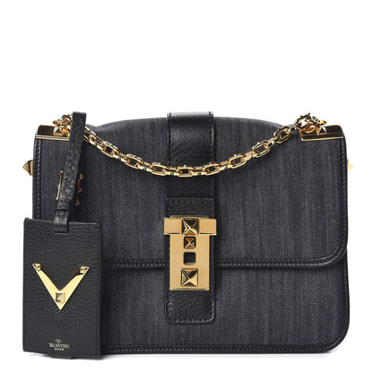 Valentino Garavani Denim B-Rockstud Flap Blue 1 of 9