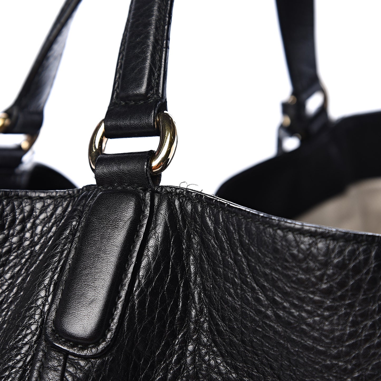 Pebbled Calfskin Large Soho Shoulder Bag Black