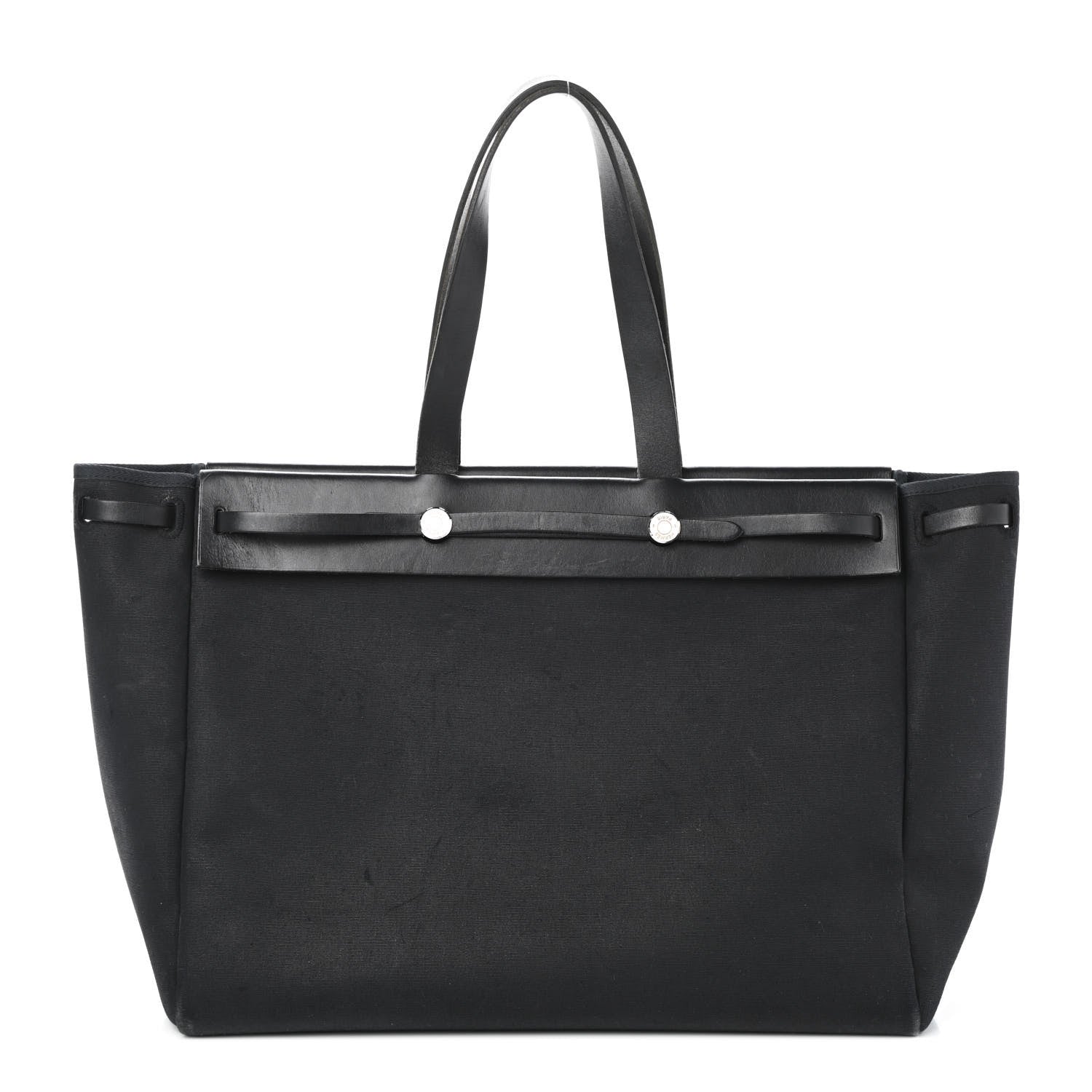 Hermes Toile Vache Hunter Herbag Cabas MM Black 1 of 11