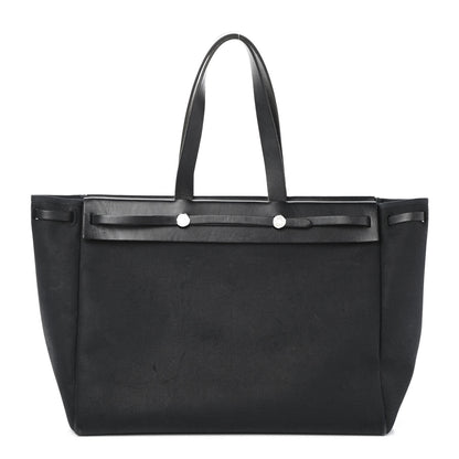 Hermes Toile Vache Hunter Herbag Cabas MM Black 1 of 11