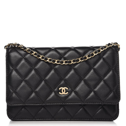 Chanel Lambskin Quilted Wallet On Chain WOC Black 1 of 9