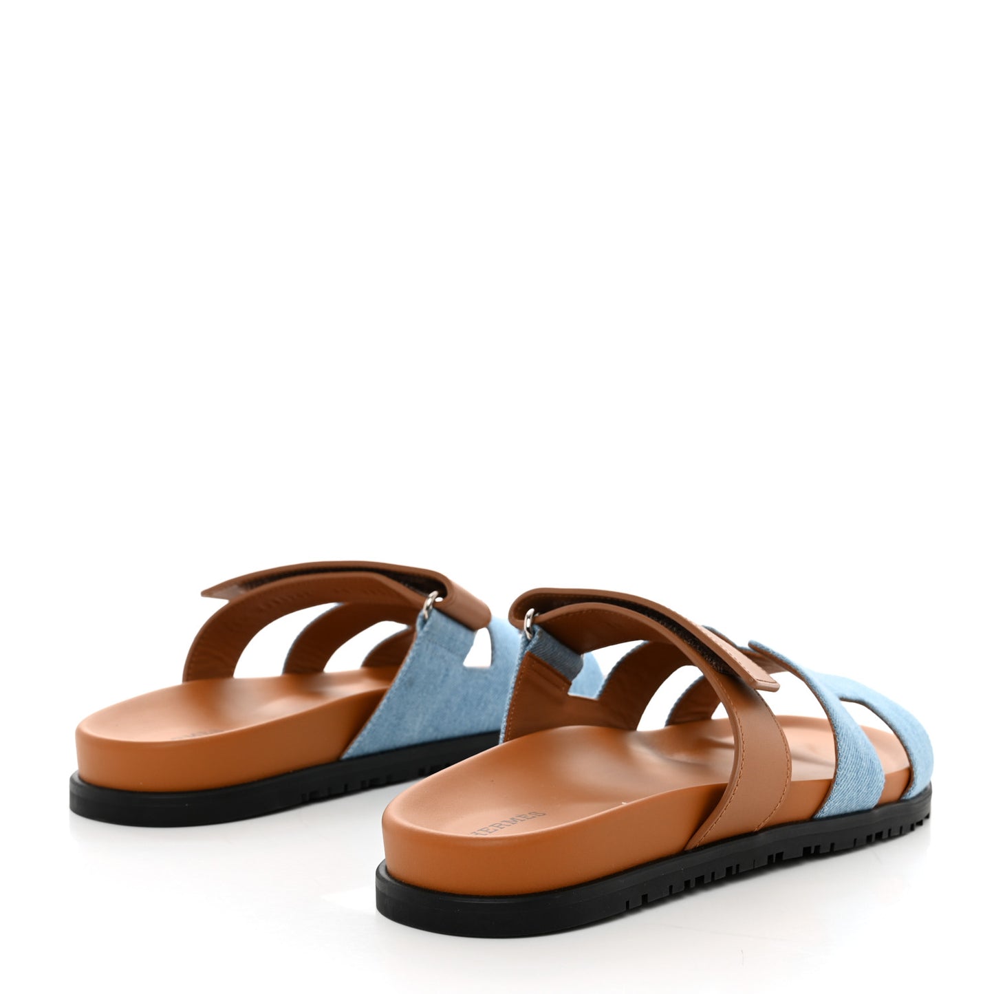 Denim Calfskin Womens Chypre Sandals 41 Bleu Clair Naturel