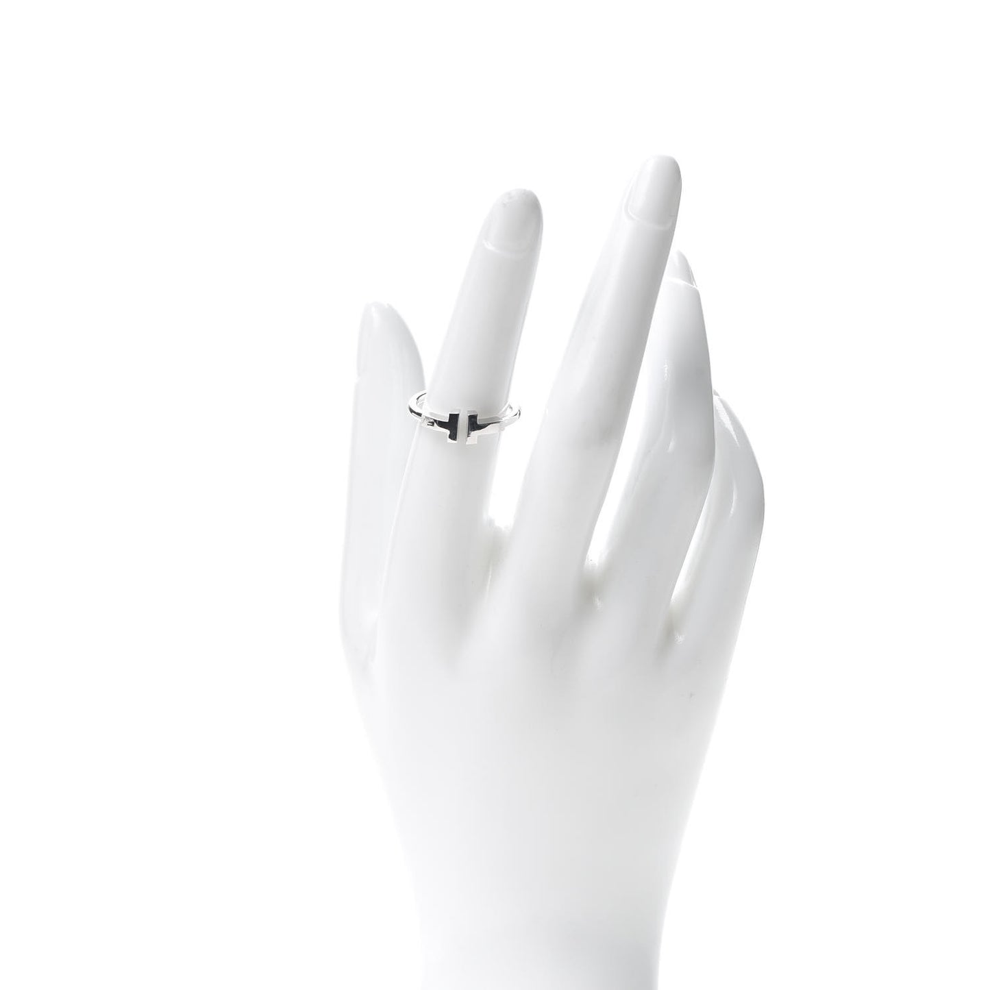18K White Gold T Wire Ring 53 6.25
