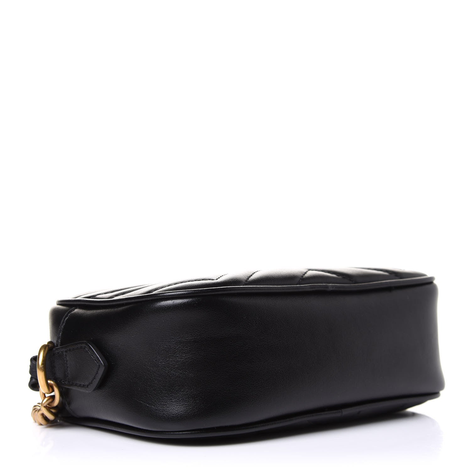 Gucci Calfskin Matelasse Mini GG Marmont Chain Shoulder Bag Black 4 of 10