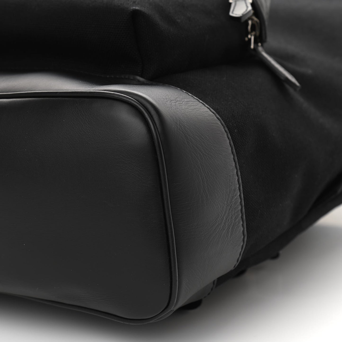 Calfskin Canvas Navy Backpack Black