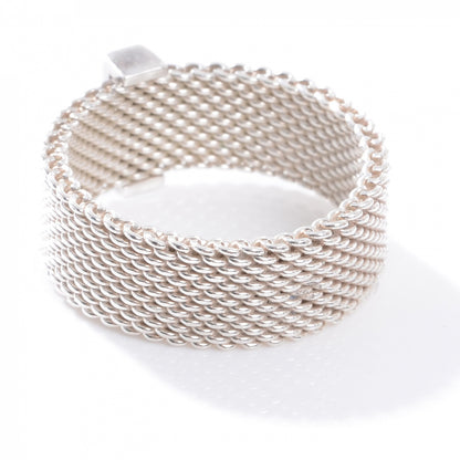 Tiffany Sterling Silver Diamond Somerset Mesh Ring 51 5.75 4 of 6