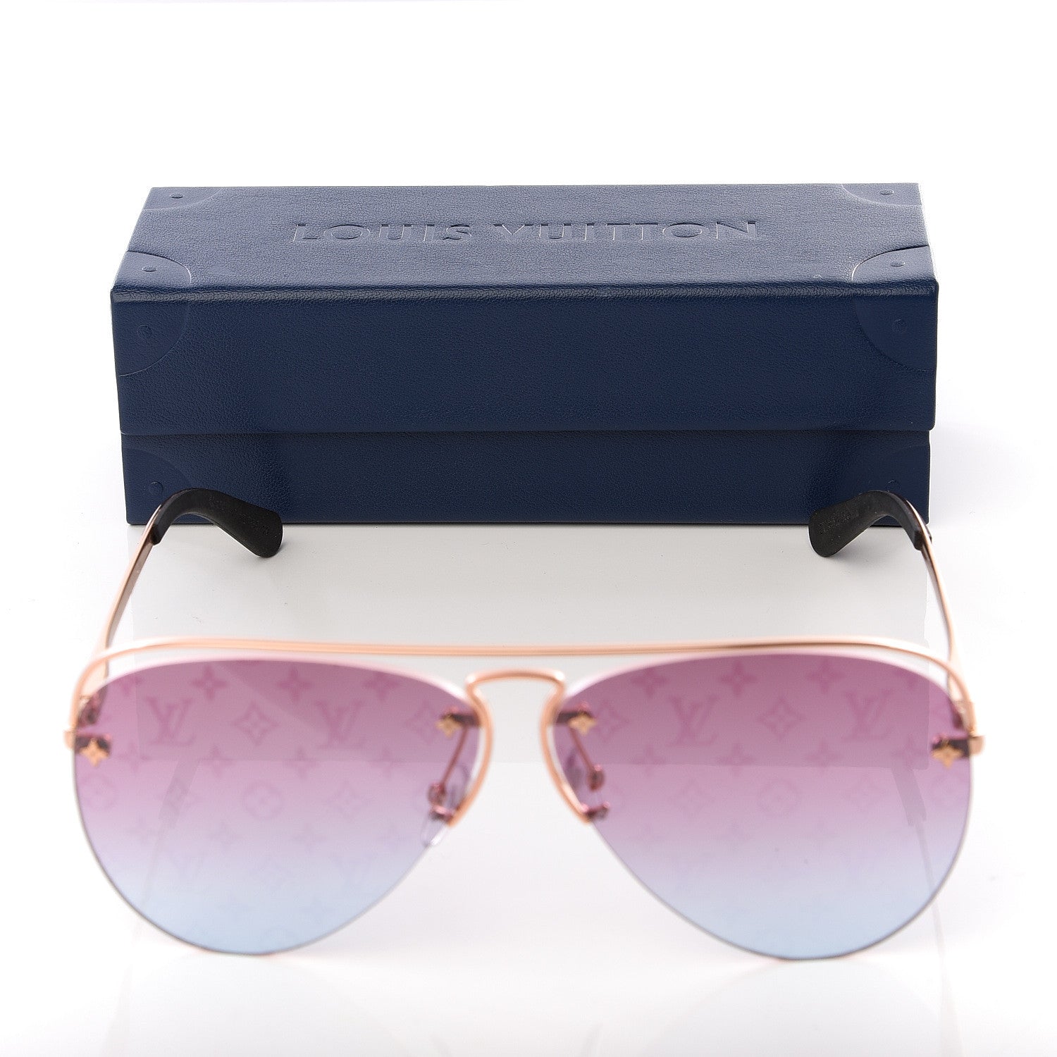 Louis Vuitton Monogram Grease Sunglasses Z1280W Gold 8 of 8