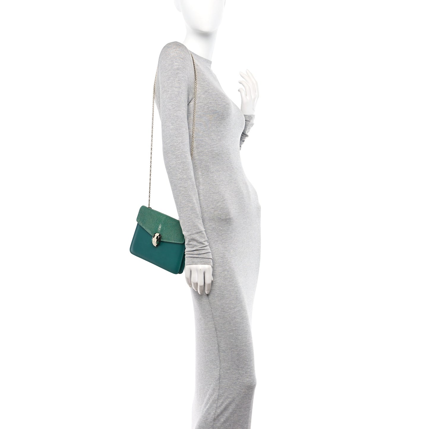 Galuchat Calfskin Serpenti Forever Crossbody Bag Green