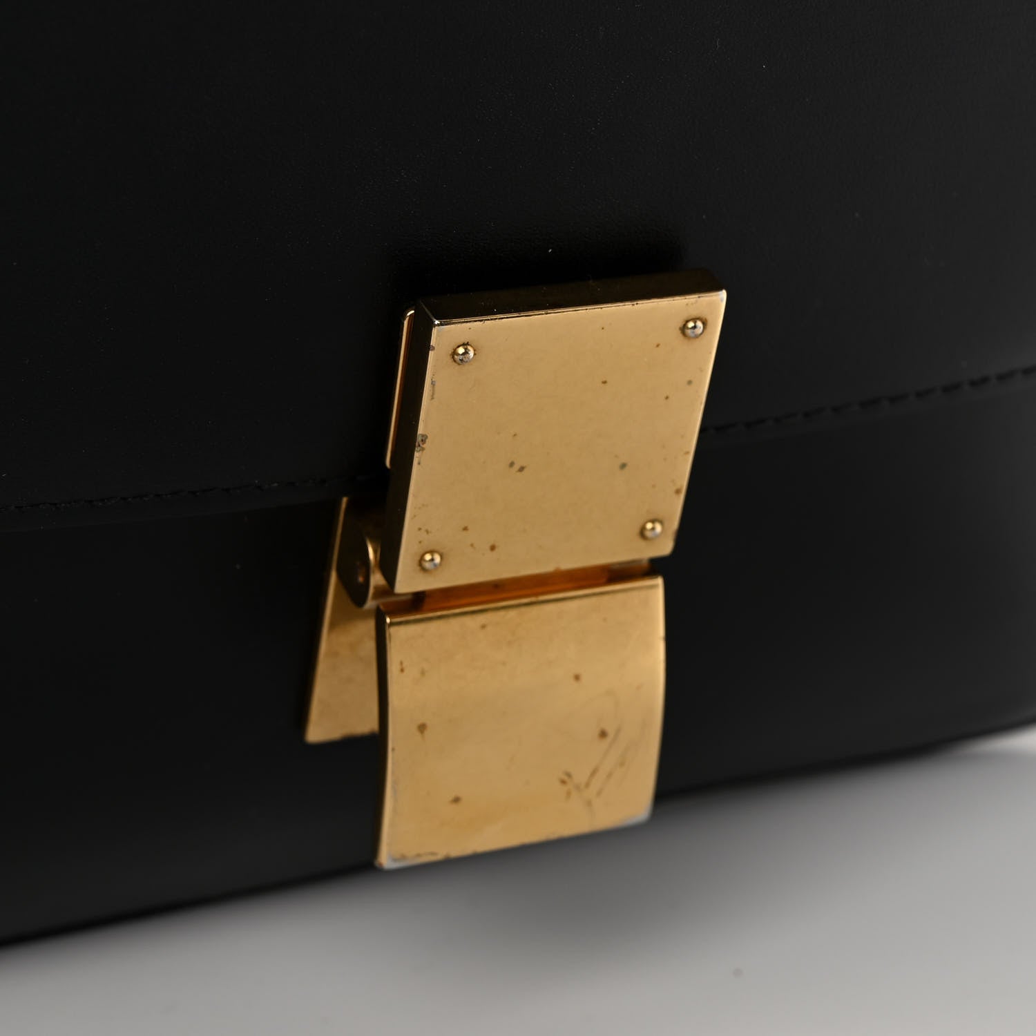 Celine Box Calfskin Medium Classic Box Flap Bag Black 13 of 14
