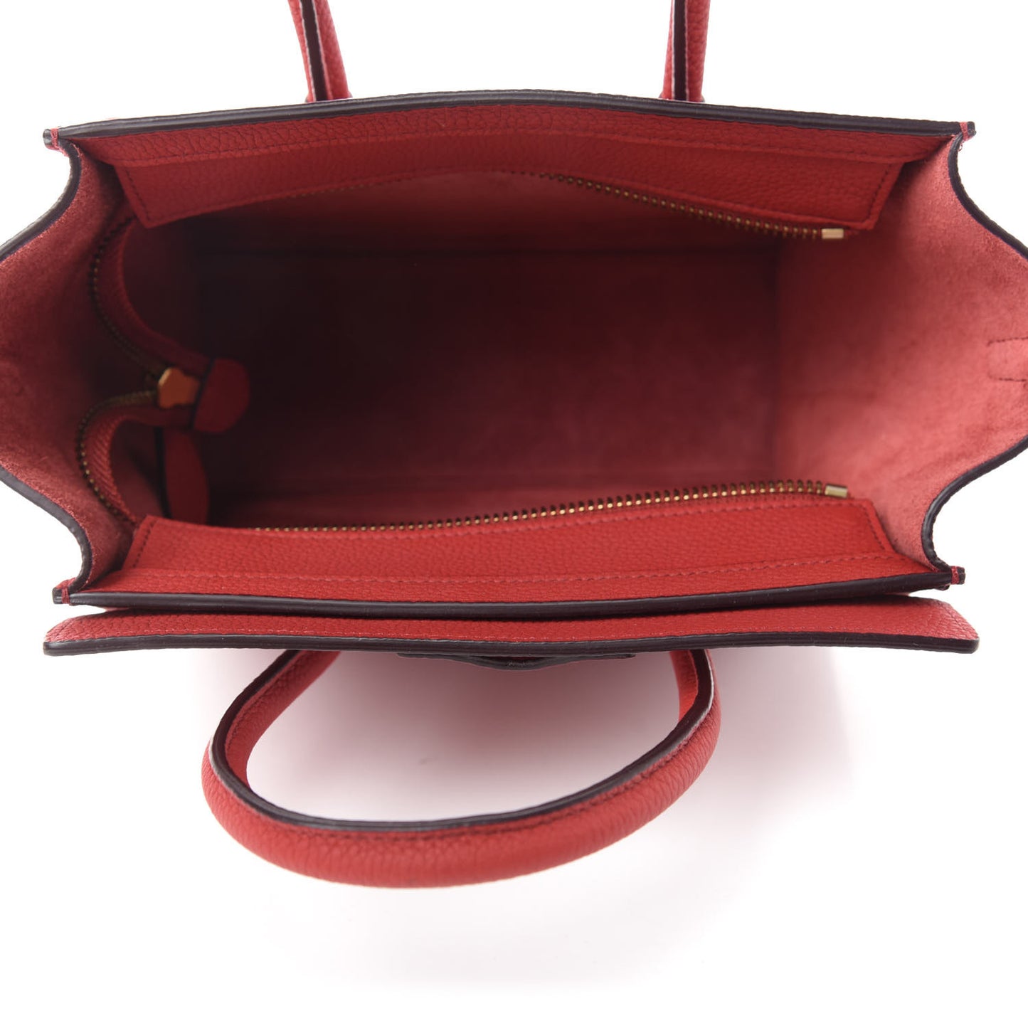 Baby Grained Calfskin Nano Luggage Red