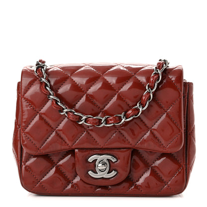 Chanel Patent Quilted Mini Square Flap Dark Red 1 of 10