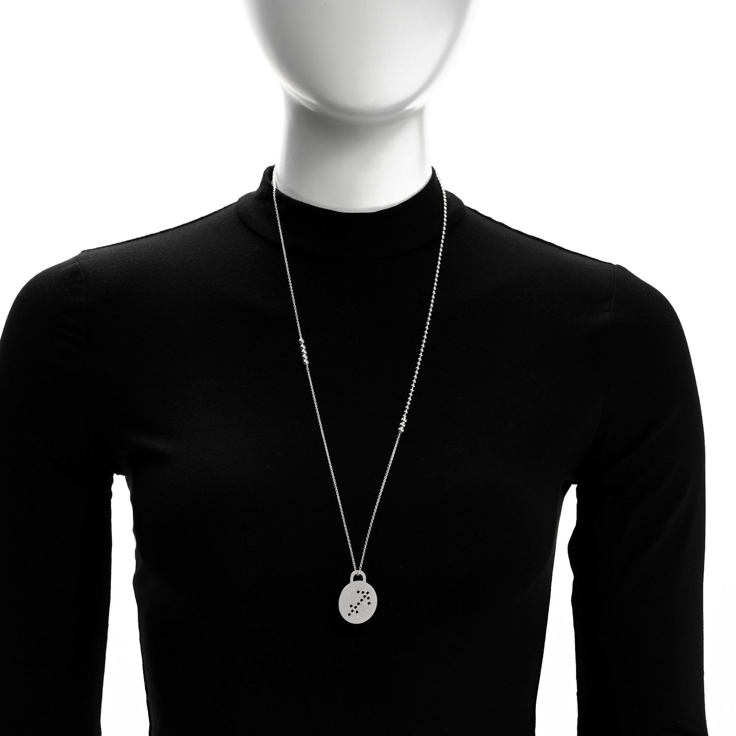 Sterling Silver Return to Tiffany Zodiac Sagittarius Round Tag Pendant Necklace