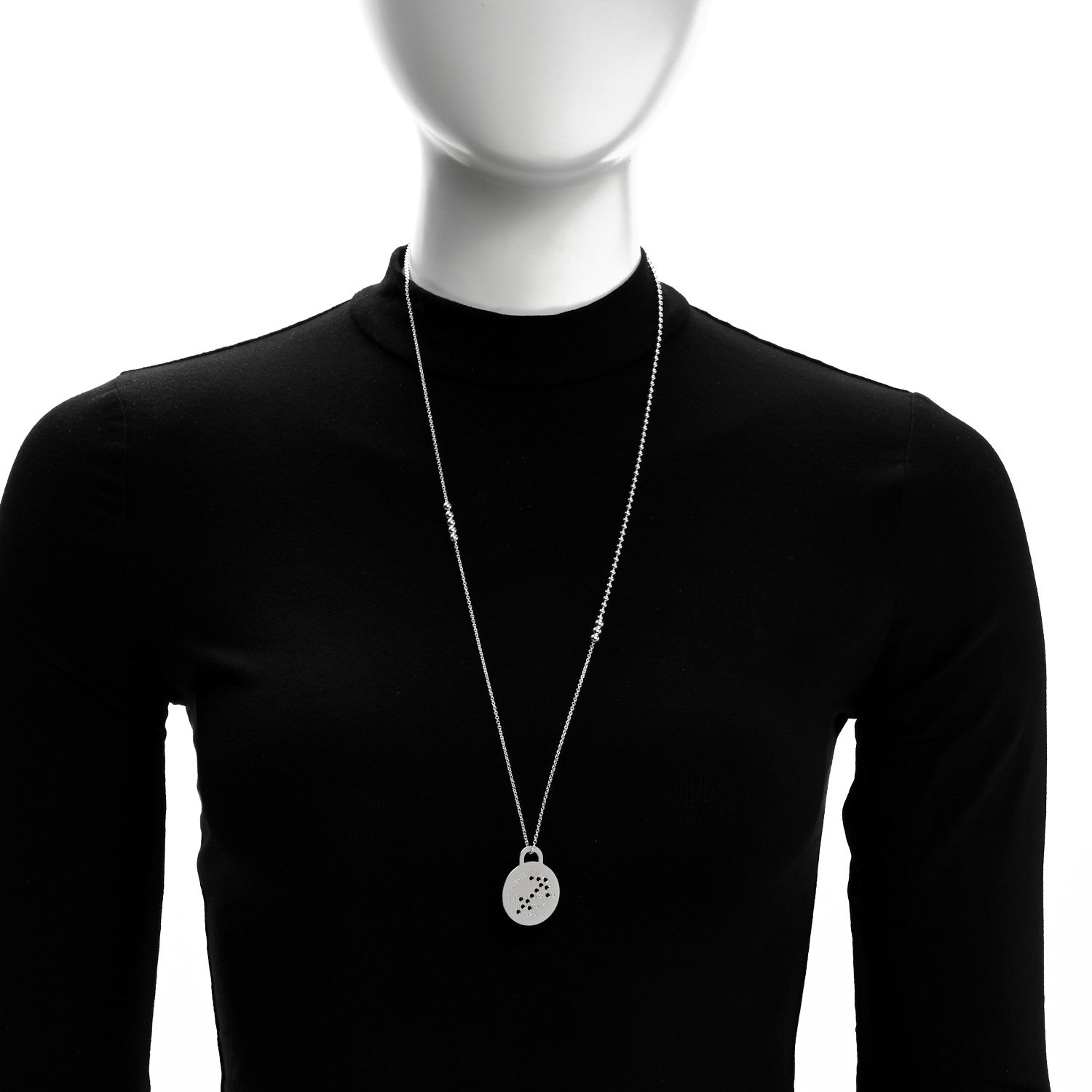 Tiffany Sterling Silver Return to Tiffany Zodiac Sagittarius Round Tag Pendant Necklace 2 of 7