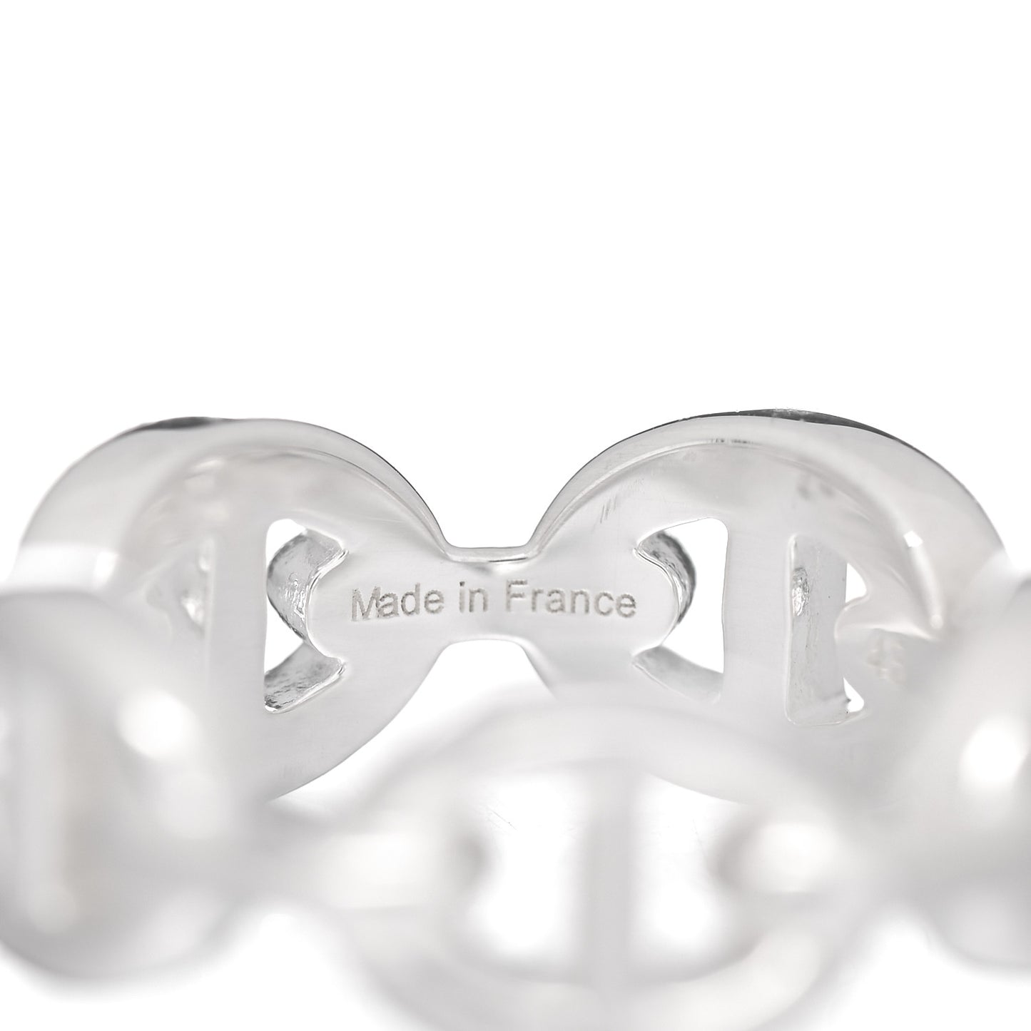 Sterling Silver PM Chaine d'Ancre Enchainee Band Ring 48 4.5