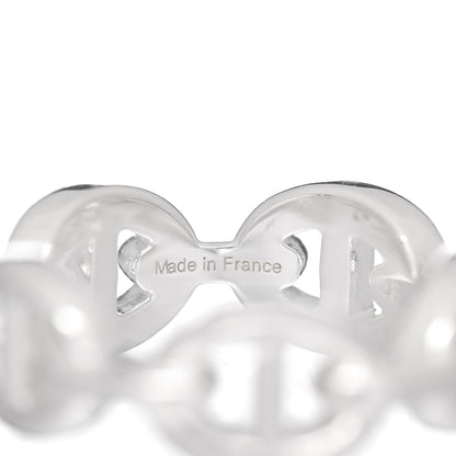 Hermes Sterling Silver PM Chaine d'Ancre Enchainee Band Ring 48 4.5 4 of 5