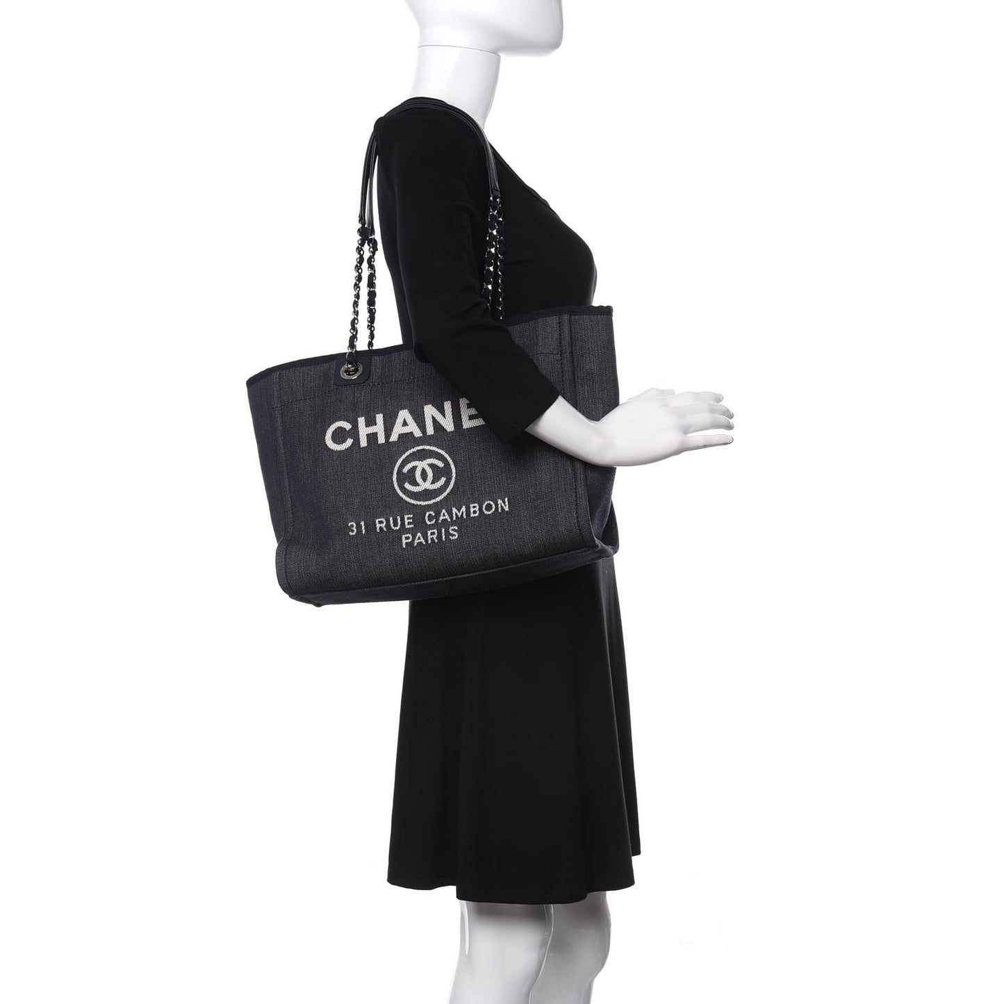 Denim Small Deauville Tote Dark Blue