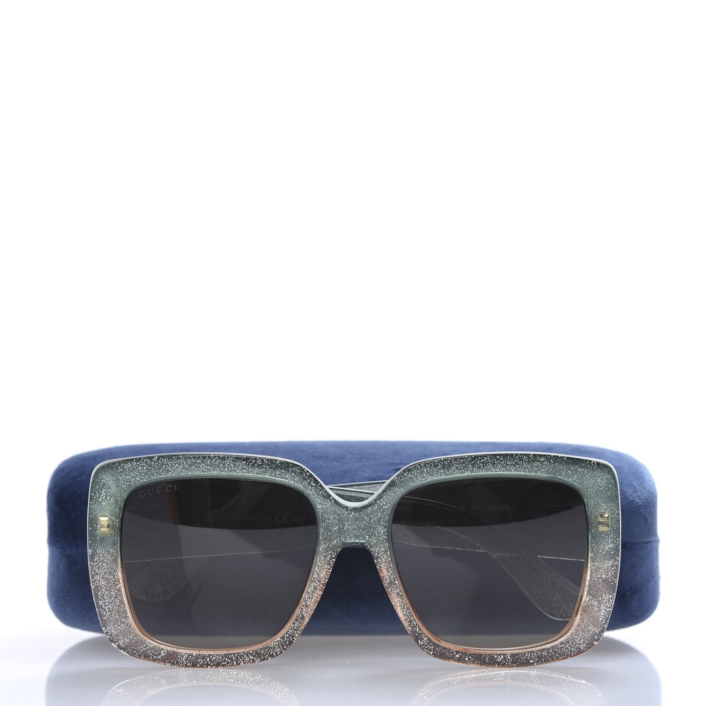 Acetate Glitter Optyl Square Sunglasses GG3837/F/S Green Pink