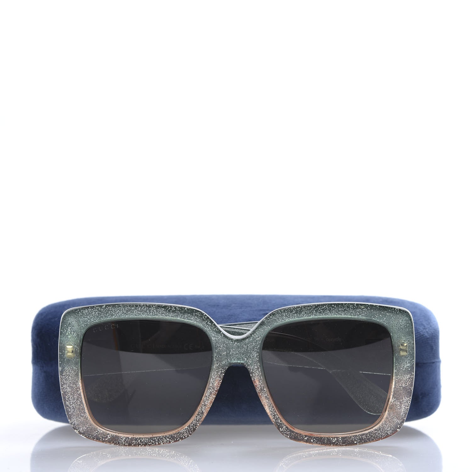 Gucci Acetate Glitter Optyl Square Sunglasses GG3837/F/S Green Pink 9 of 9