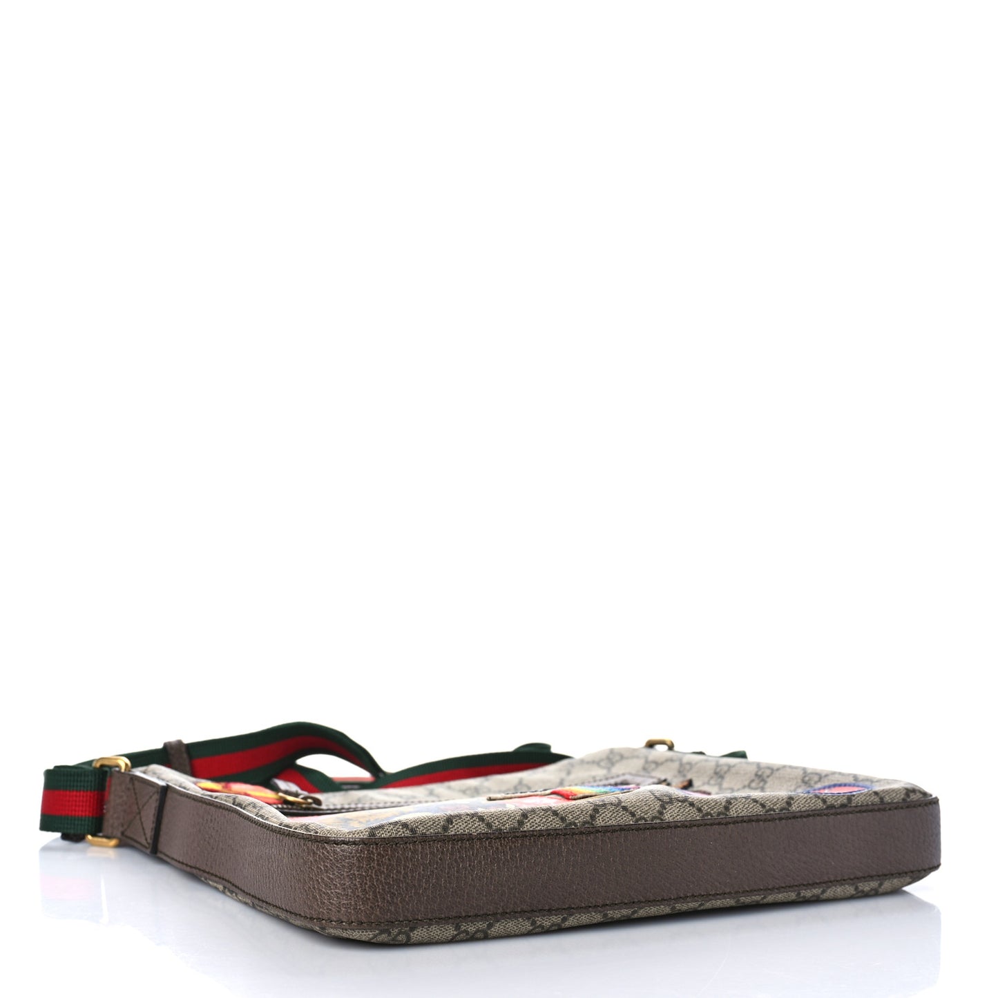 Soft GG Supreme Monogram Courrier Web Medium Flat Messenger Bag Beige New Acero Multicolor