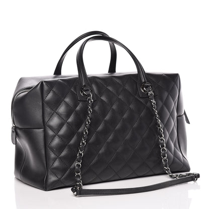 Chanel Calfskin Quilted Feather Weight Bowling Bag Black 3 of 19