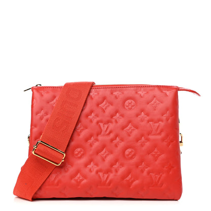 Louis Vuitton Lambskin Embossed Monogram Coussin PM Red 1 of 7