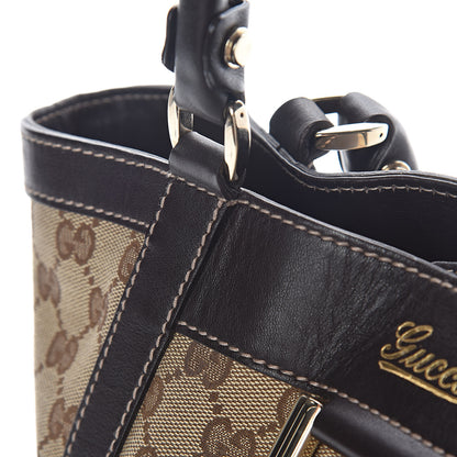 Gucci Monogram Small Gold D Ring Tote Brown 10 of 12