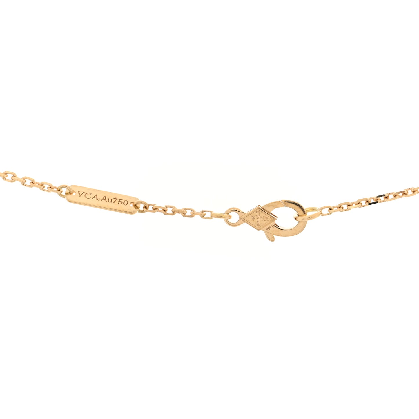 18K Yellow Gold Guilloche Vintage Alhambra Pendant Necklace
