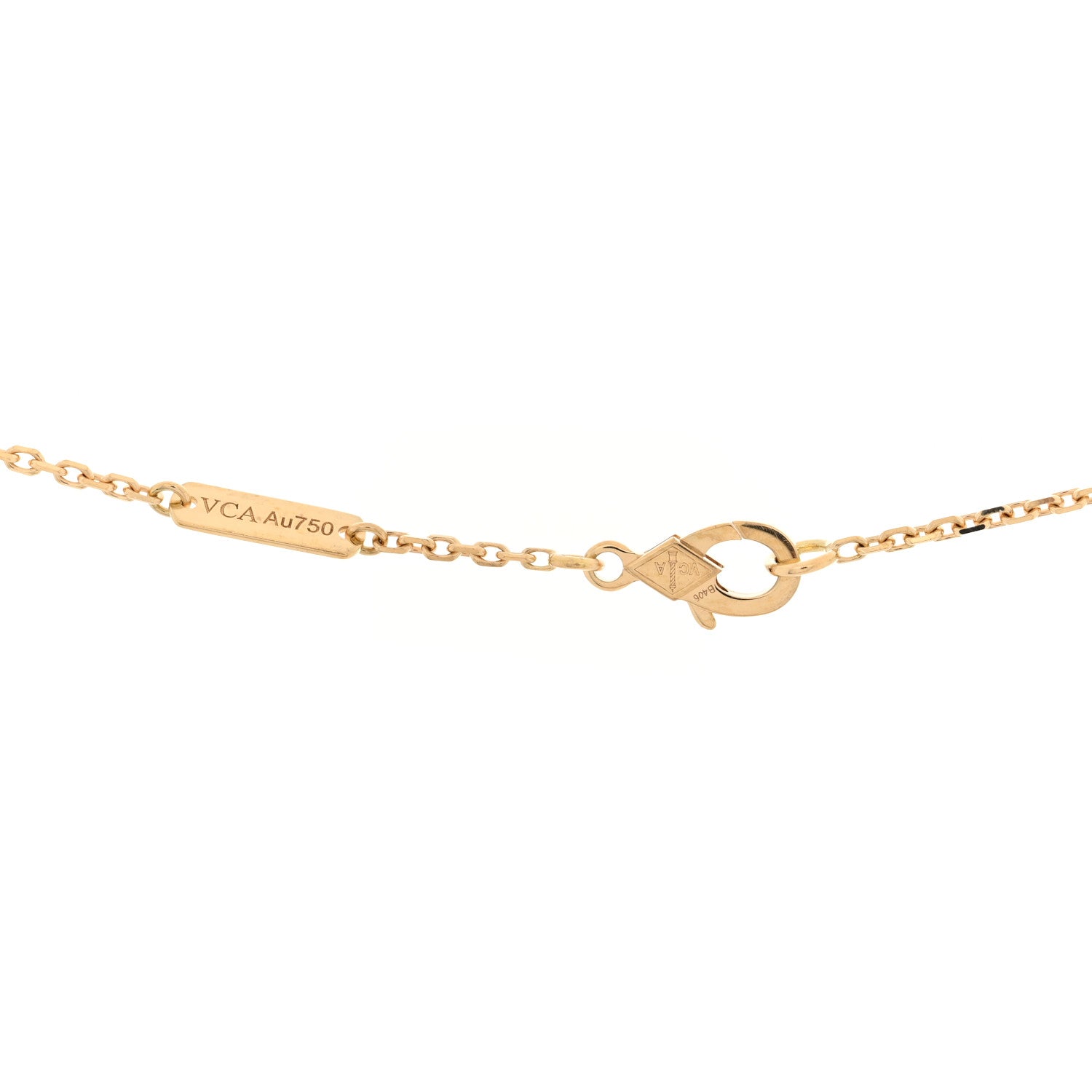 Van Cleef & Arpels 18K Yellow Gold Guilloche Vintage Alhambra Pendant Necklace 4 of 5