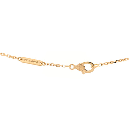 Van Cleef & Arpels 18K Yellow Gold Guilloche Vintage Alhambra Pendant Necklace 4 of 5