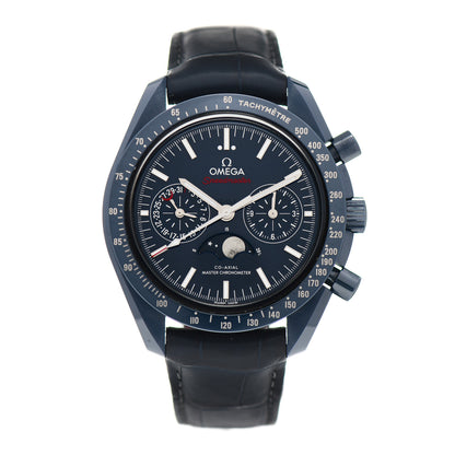 Omega Ceramic Titanium Crocodile 44mm Speedmaster Blue Side of the Moon Automatic Watch Blue 304.93.44.52.03.001 1 of 5