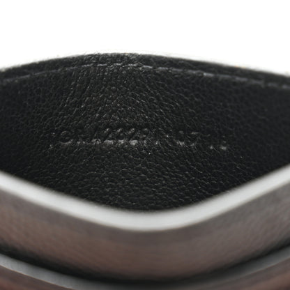 Saint Laurent Grain De Poudre Matelasse Chevron Monogram Credit Card Case Black 7 of 9
