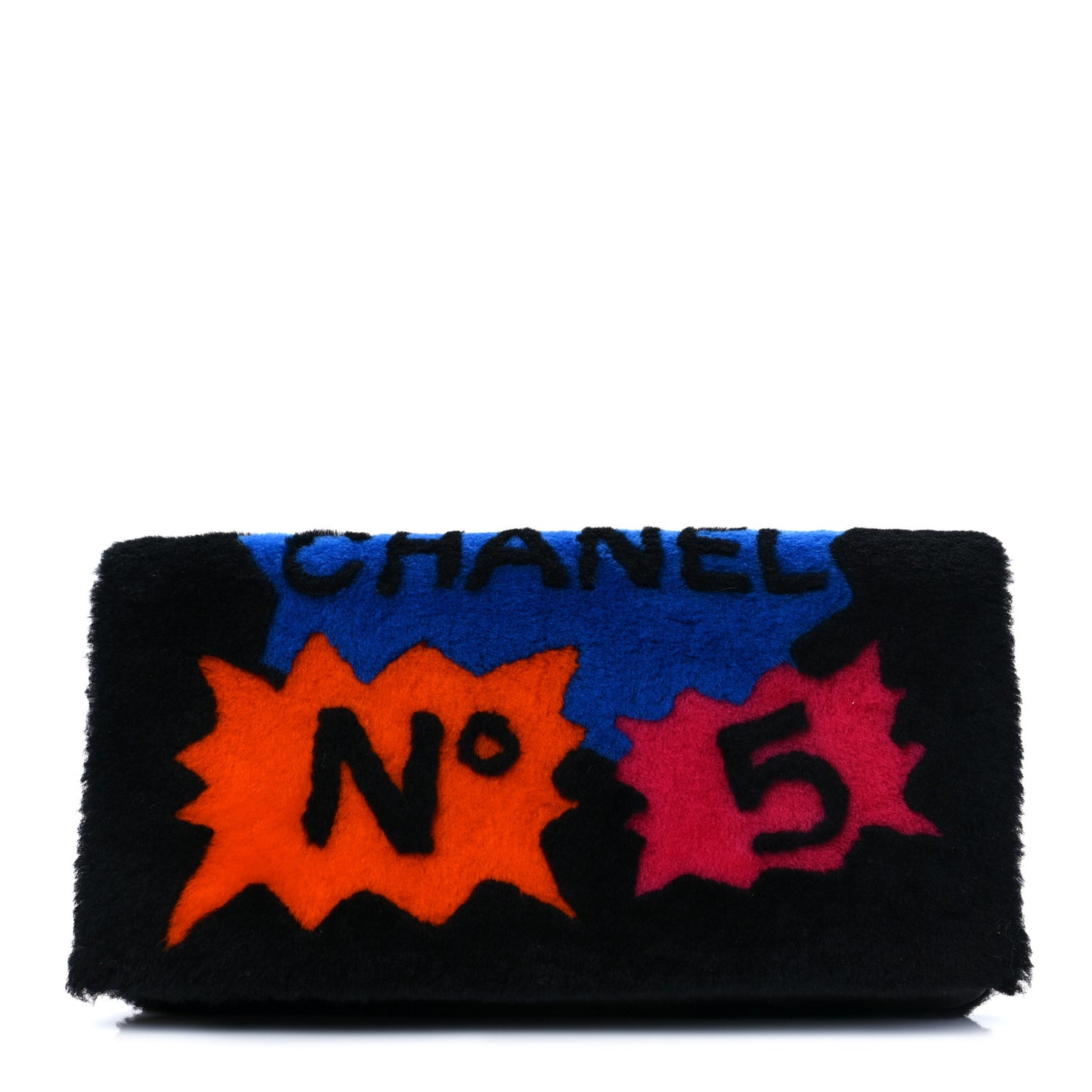 Shearling Lambskin Chanel 100% Clutch Black