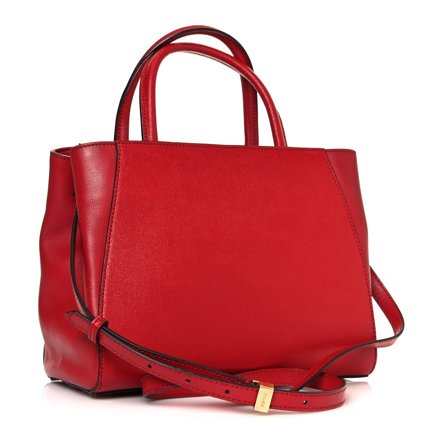 Fendi Vitello Elite Flamingo Petite 2Jours Tote Mattone 3 of 13