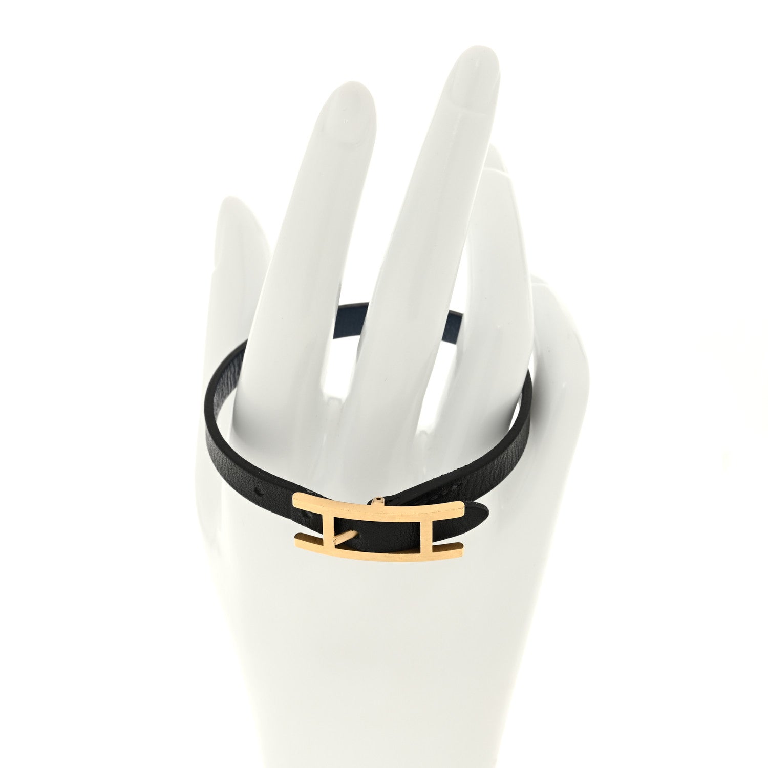 Hermes Swift Behapi Single Tour Bracelet S Black Bleu Saphir 2 of 5