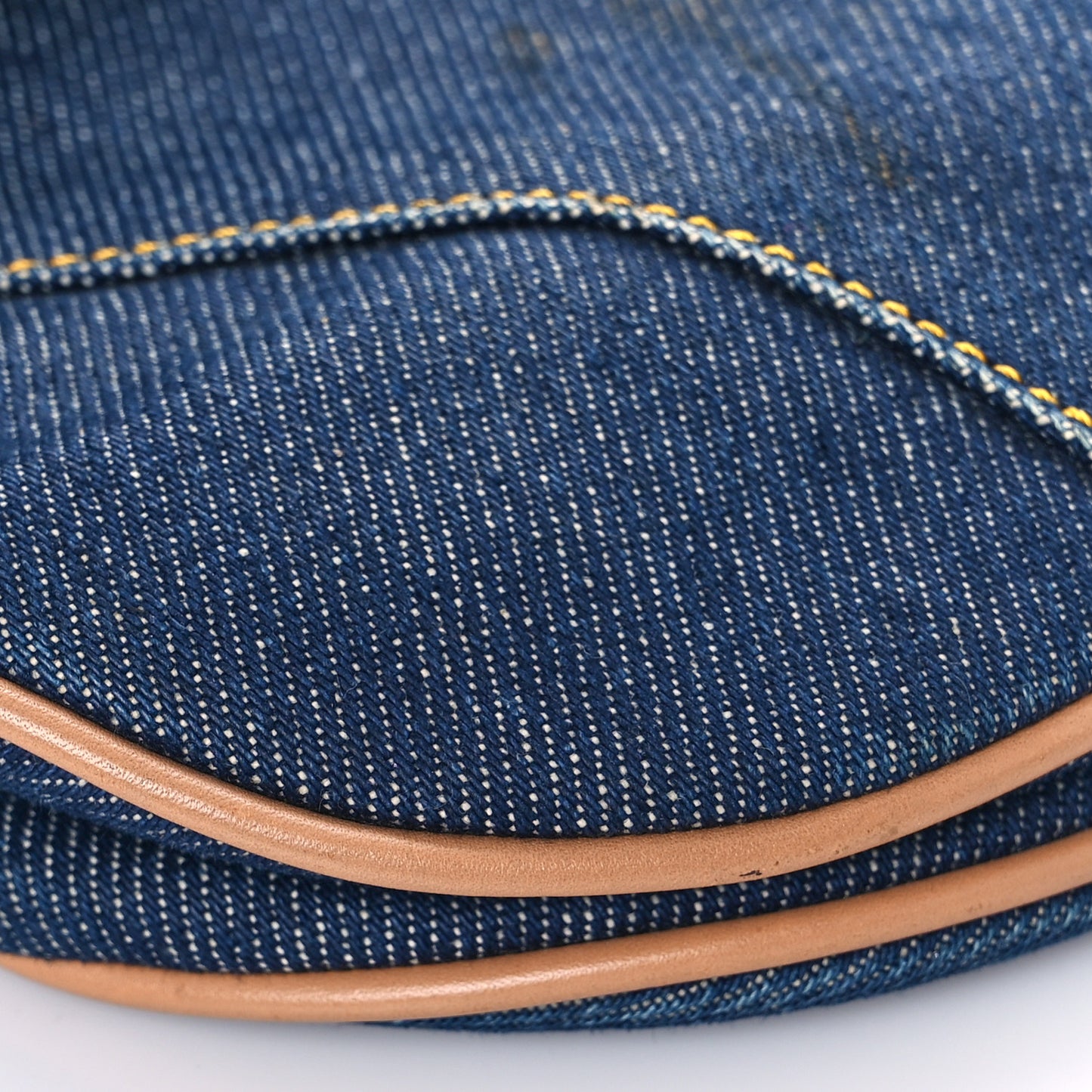 Denim Calfskin Saddle Bag Blue
