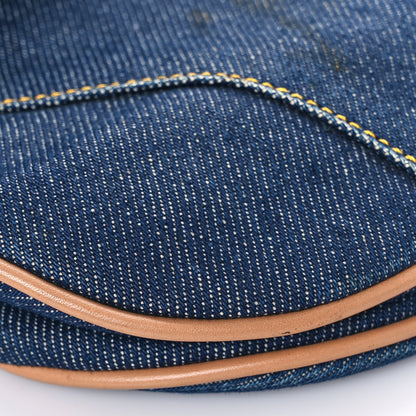 Christian Dior Denim Calfskin Saddle Bag Blue 8 of 13