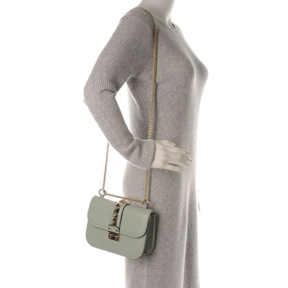 Valentino Garavani Vitello Small Glam Lock Rockstud Flap Water Green 2 of 7