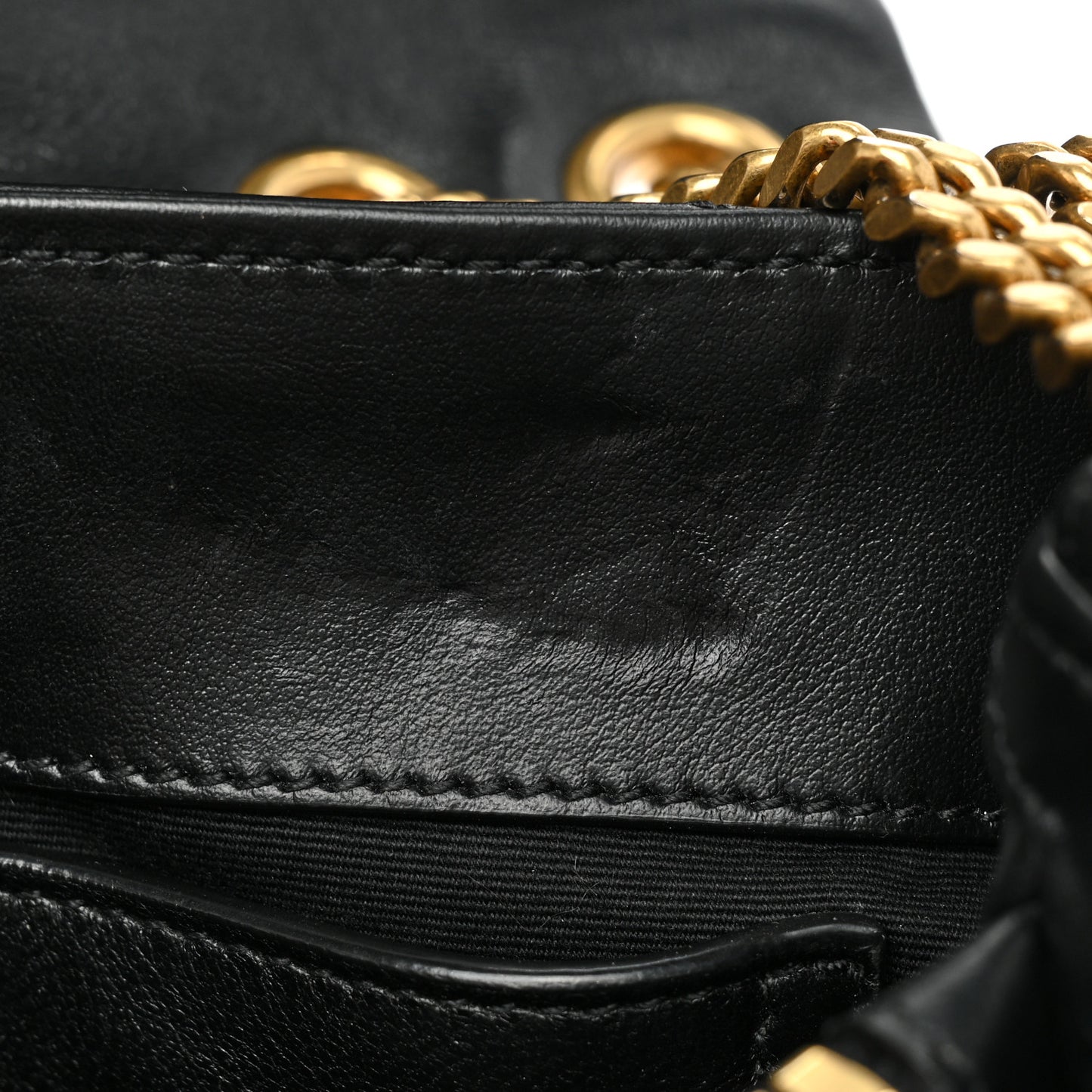 Calfskin Y Quilted Monogram Small Loulou Chain Satchel Black