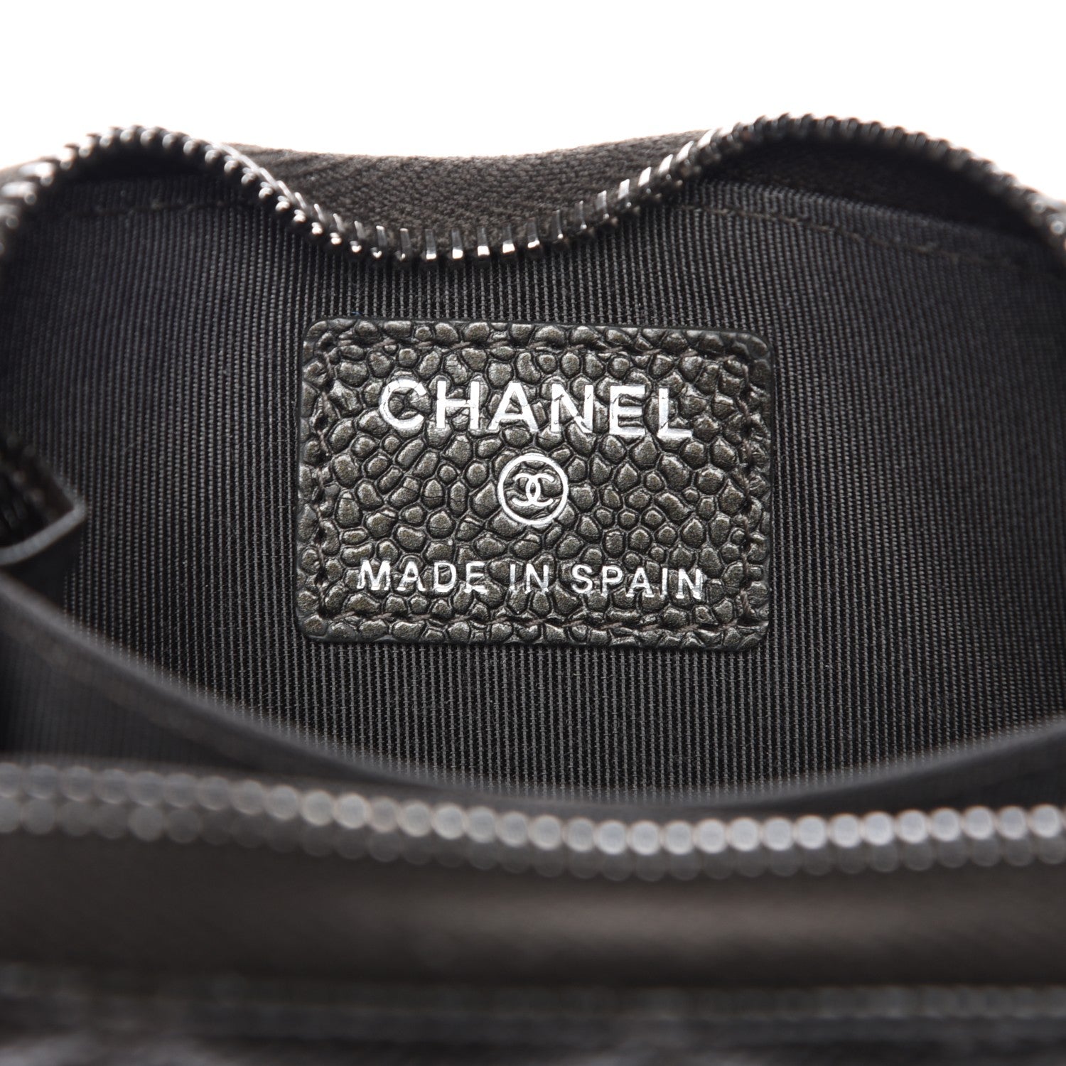 Chanel Caviar Quilted Zip Coin Purse Dark Green 6 of 7