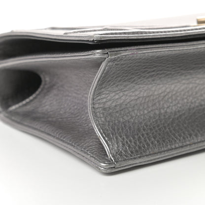 Christian Dior Metallic Grained Calfskin Medium Diorama Flap Bag Silver 9 of 14