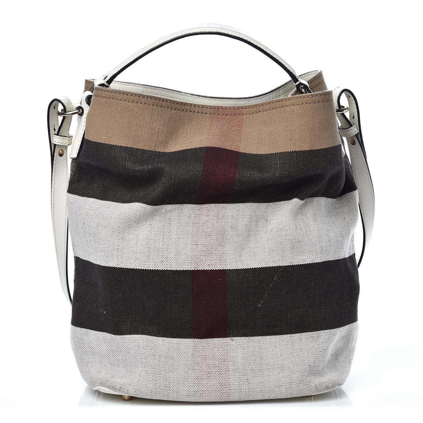 Canvas Mega Check Medium Ashby Hobo White