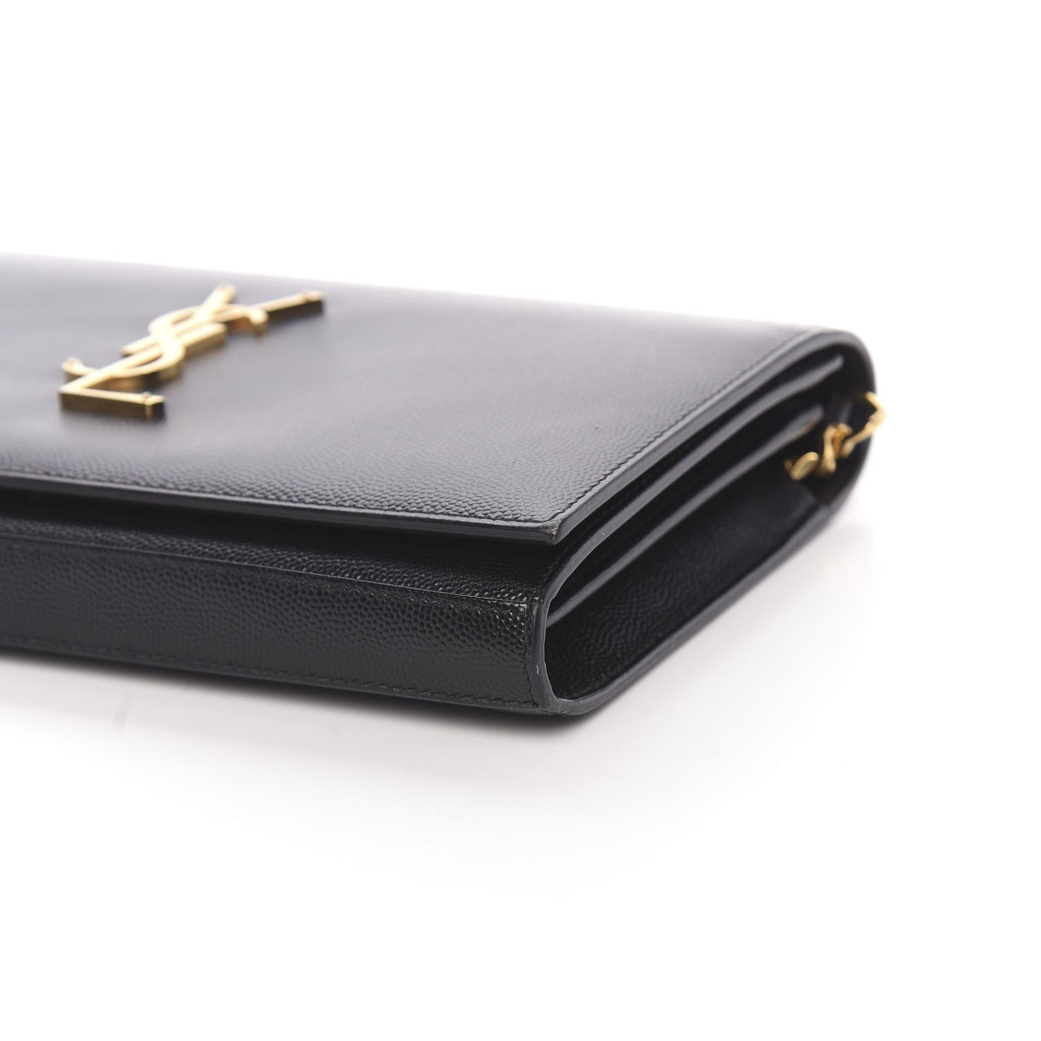 Saint Laurent Grain De Poudre Monogram Chain Wallet Black 9 of 10