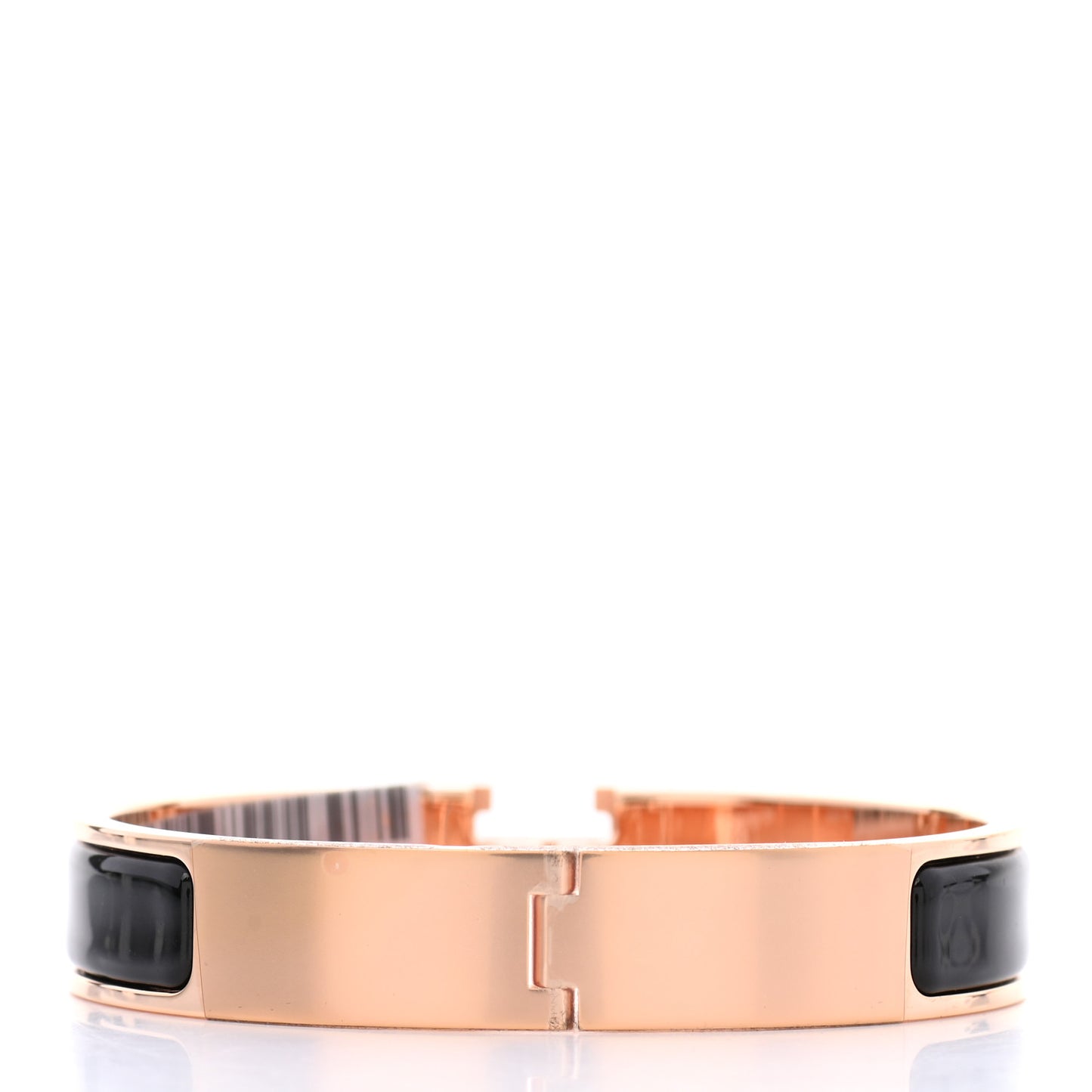Enamel Narrow Clic Clac H Bracelet GM Black